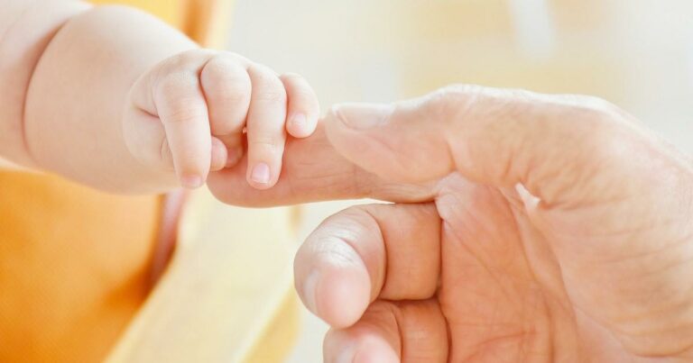 Newborn baby’s hand