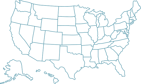 Map of the United States showing nursing CE approval by state